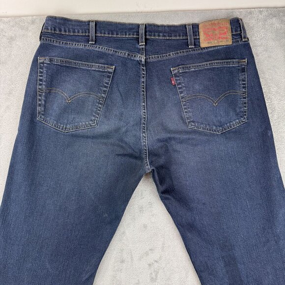Levis 505 Mens Regular Fit Straight Leg Stretch Denim Jeans Blue Casual 40x32 - Picture 5 of 9